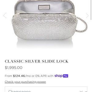 Judith Leiber Classic Silver Slide Lock Clutch